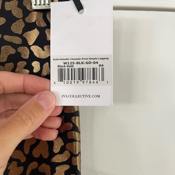 IVL Collective Gold Foil Animal Print Legging - 4 - Picture 3 of 4